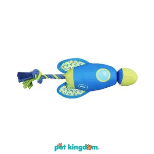 Pet Kingdom Pawise Mainan Anjing Bentuk Rocket - Biru Gigi Anjing Tali Gigitan Mainan Kunyah Pelampiasan Anjing