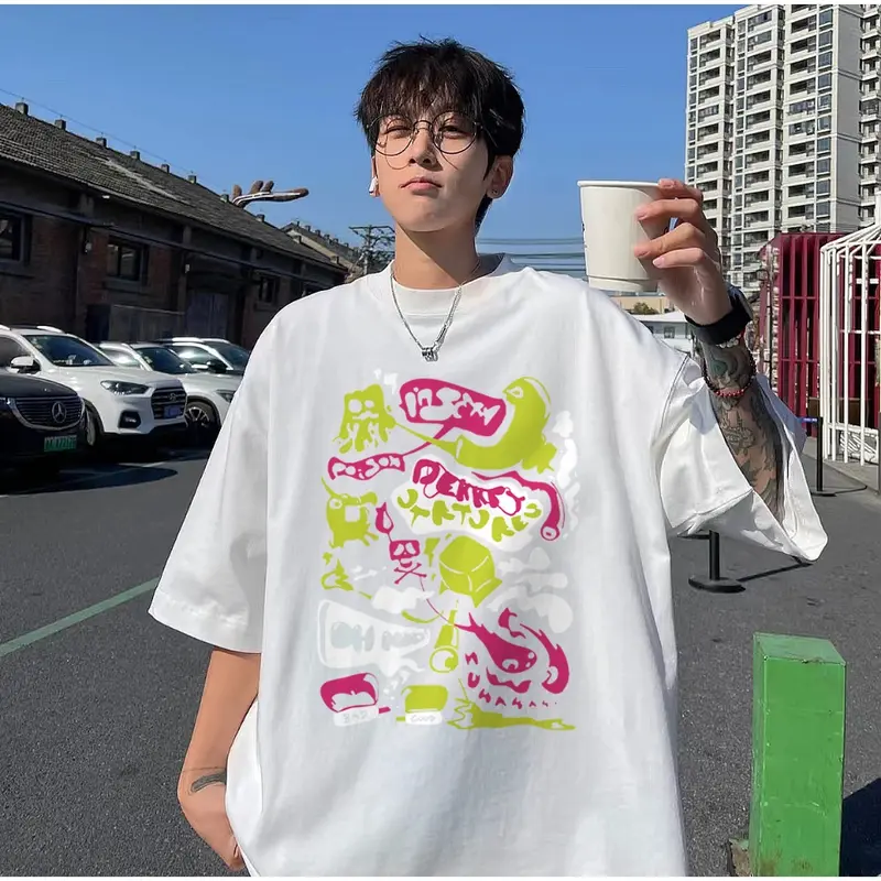 taniastore0 Adioa kaos oversize pria Hitam XXL |  graffiti monster l kaos pria distro original 100% Retro Style Tshirt Longgar Kaos Import baju t shirt pria 7