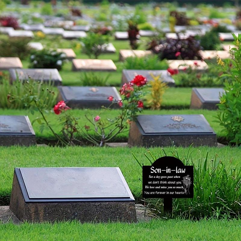 Son-in-law Memorial Acrylic Garden Stake, 1 Count Memorial and Sympathy Plaque, Simple Outdoor Cemetery Waterproof Decoration, Suitable for Yard Lawn Garden Decoration 3