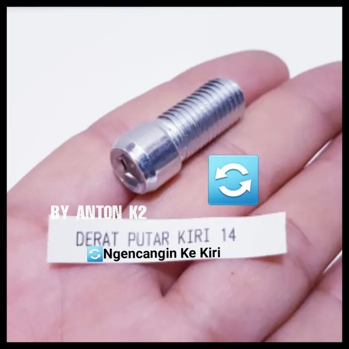 BAUT/SEKRUP MUR SPION TOMOK DUCATI/CIRCUIT/CIRKUIT/RIZOMA/TOMOK V2 V5 - UKURAN BAUT 12, Drat Putar Kiri 2