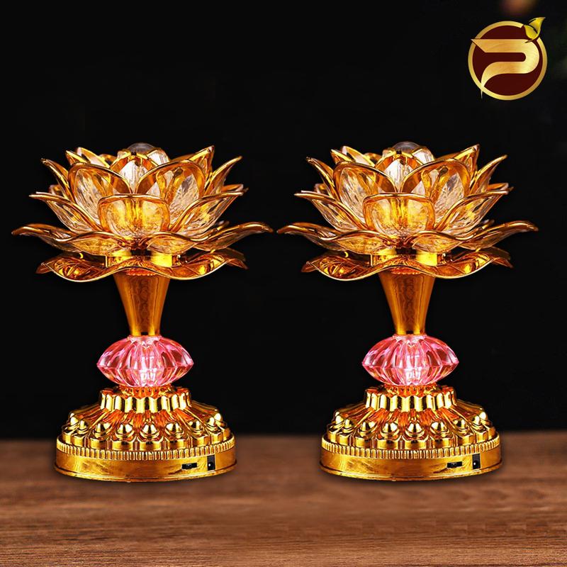 Đèn Hoa Sen Đèn Led 7 Màu Đèn Thờ Cúng Ban Thờ Tổ Tiên, Ông Bà, Thờ Phật, Ông Địa, Thần Tài Tặng Kèm Dây