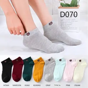 D070 Kaos Kaki Ankle Dewasa Kaus Kaki Motif Bear Karakter Beruang Korea Unisex Murah Y1100