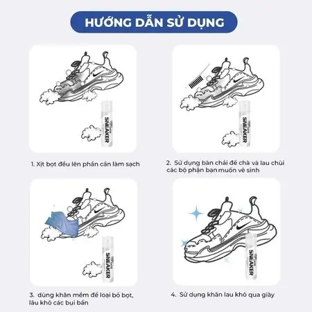 Chai Xịt Bọt,ặt Khô Vệày Sneaker Cao Cấp Loại Bỏ Vết Bẩn, Khửùi Hôi, LàTrắng Tiện Lợi 88614 4