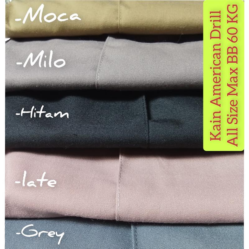 Product Introduction of Celana Baggy Pants Kain American Drill / Celana panjang Model Terbaru / Celana Model Variasi Kancing Pinggang Tali Serut  Soft 19
