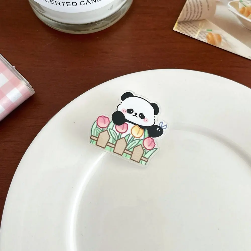 Ghim Gấu Trúc, Thiết Kế Hoa Và Động Vật, Phong Cách Hoạt Hình, Dễ Thương Và Vui Nhộn, Thích Hợp Cho Áo Sơ Mi, Áo Sơ Mi Và Quần Áo, Ghim Ngực, Huy Hiệu Động Vật, Cho Bé Gái