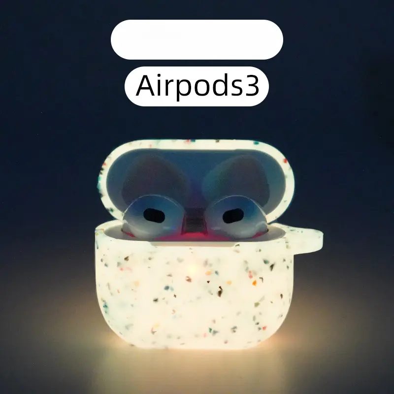 Applicable airpodspro glow-in-the-dark protective case for apple headphone case fluorescent silicone soft case airpods4 headphone case