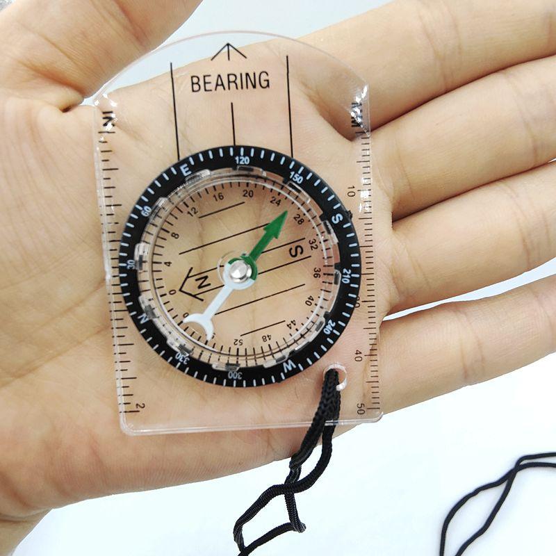 Product Introduction of Outdoor Transparent Mini Acrylic Scale Compass Map Scale Lanyard Compass children  toy 5