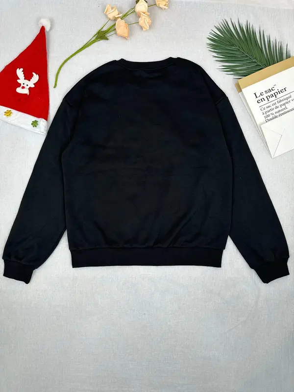 Men's Letter Print Round Neck Thermal Lined Sports Sweatshirt, Loose Casual Long Sleeve Crew Neck Pullover for Daily Wear, Men's Sportswear for All Seasons 1