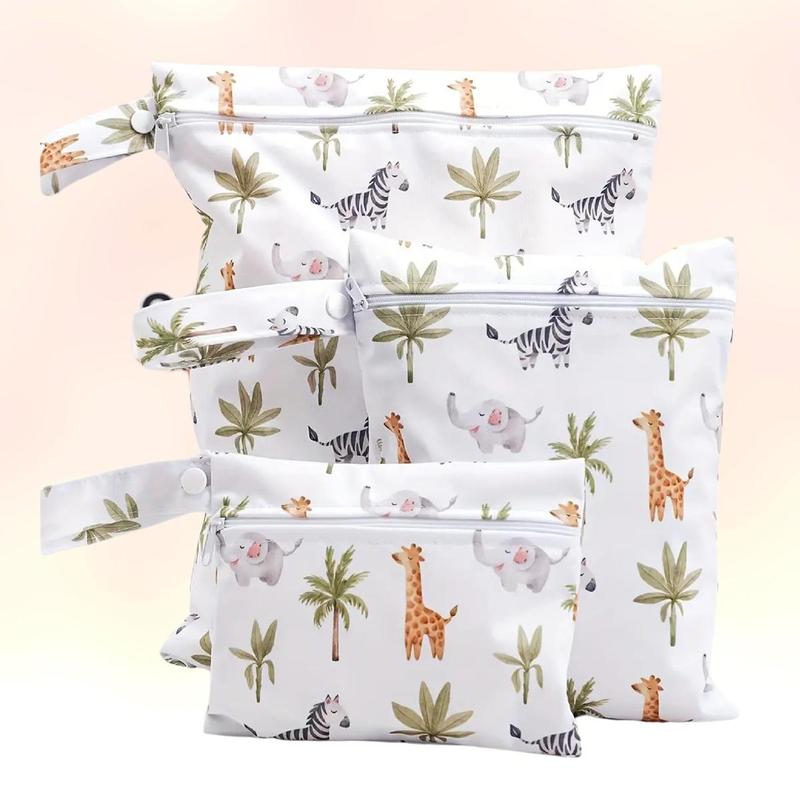 Product Introduction of 3-Piece Waterproof Baby Bag For Dry, Wet And Used Clothes, Diaper Organizer, Wipes And Creams, For Nursery, Travel Bag, Reusable 18