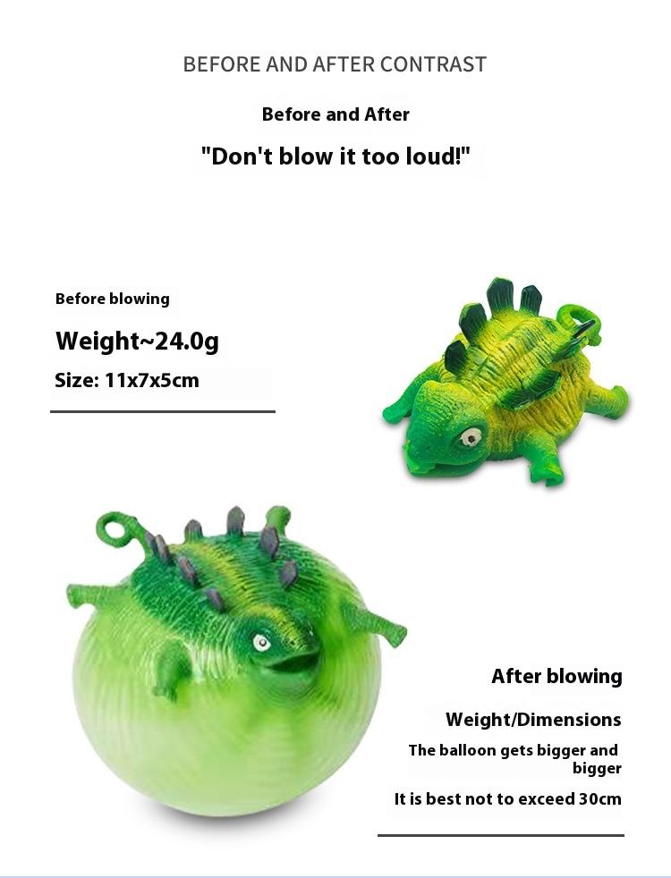 Product Introduction of New Unique TPR Blowing Dinosaur Animal Release Toy Inflatable Dinosaur Stress Relieving Forget Bobo Ball for Sale 9