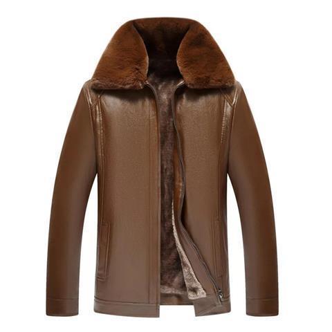 Autumn and Winter Middle-Aged and Elderly Leather Men's Suit Fleece-lined Thickened Pu Coat Dad's Wear Middle-Aged Men's Leather Jacket Leather Pants Nam Sneaker 6