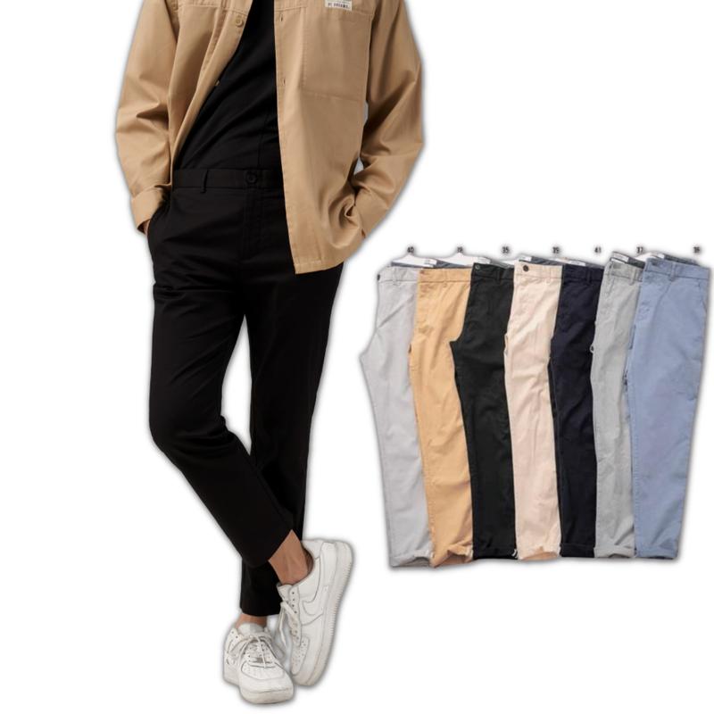 Quần kaki nam  nhiều màu chất kaki nguyên co giản nhẹ công sở Menswear Pants Có Túi