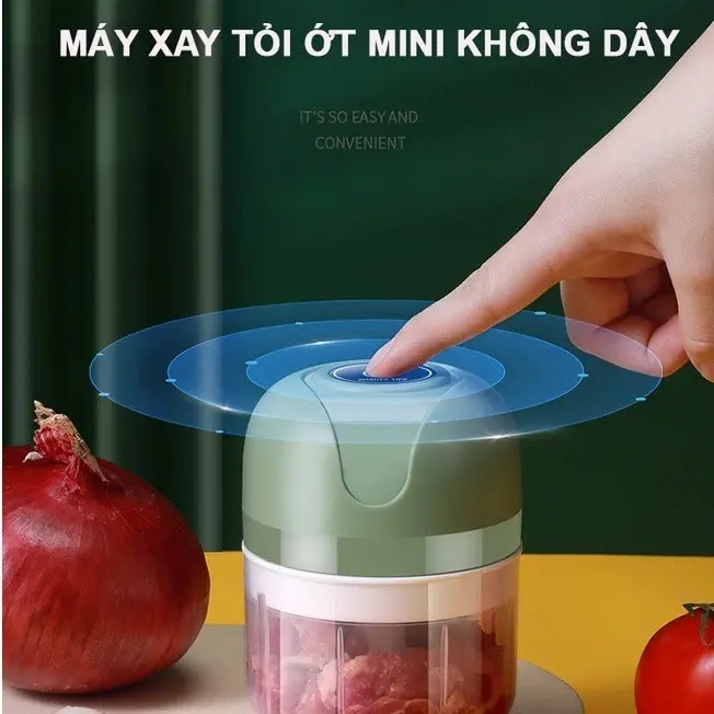 Máy Xay Mini Tỏi Ớt Cầm Tay 250ml Sử Dụng Cổng Sạc USB Siêu Tiện Lợi Mẫu Mới 2021 Inox mayxay  toiot 7