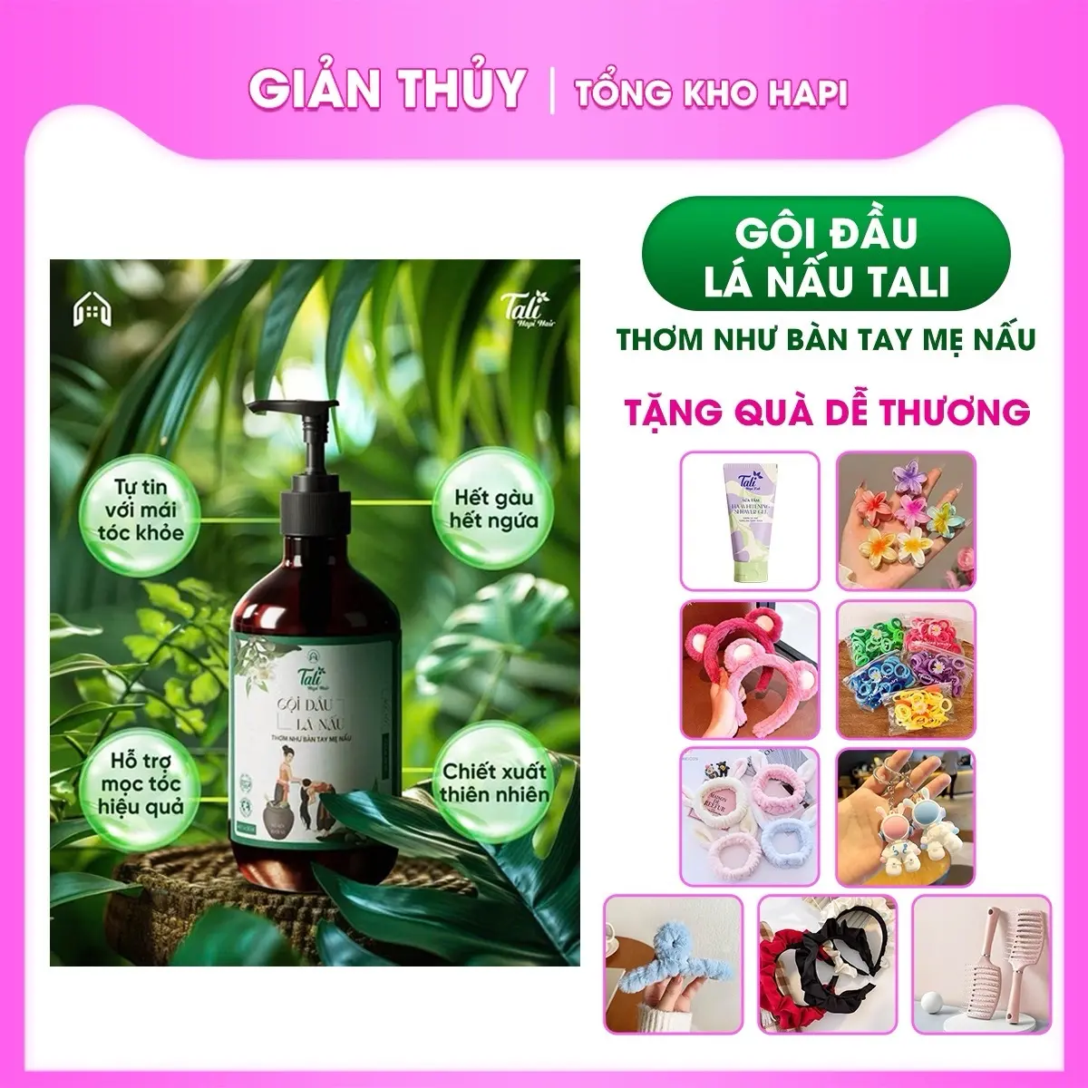 DẦU GỘI LÁ NẤU THƠM NHƯ BÀN TAY MẸ NẤU Chăm Sóc Tóc Dưỡng Tóc