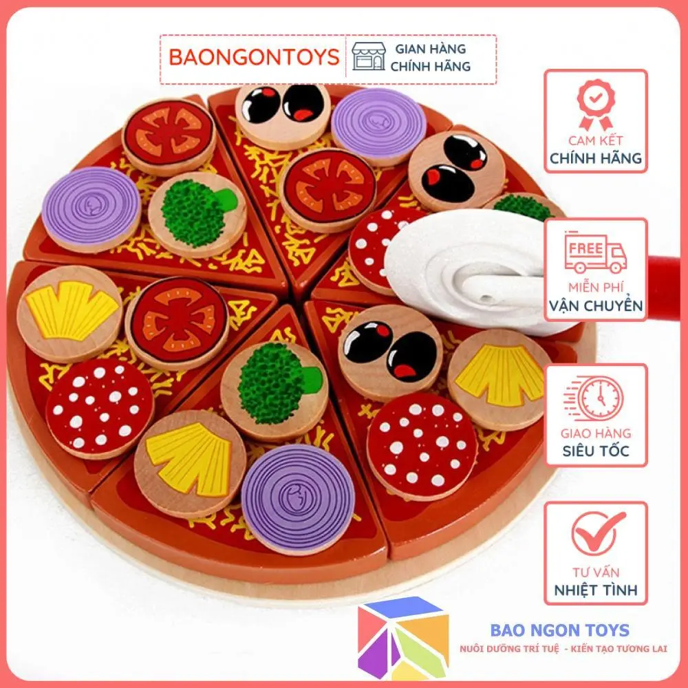 ĐỒ CHƠI NHẬP VAI ĐẦU BẾP BÉ LÀM BÁNH PIZZA GIÚP BÉ VUI CHƠI CÙNG BẠN BÈ, PHÁT TRIỂN NGÔN NGỮ  - BAO NGON TOYS - DG68