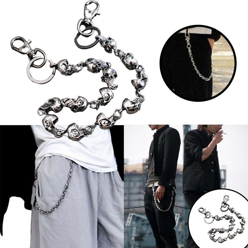 Product Introduction of 59cm Metal Pants Chain Big Ghost Head Dark Hip-hop Personality Trend Waist Chain Versatile For Men And Women 31