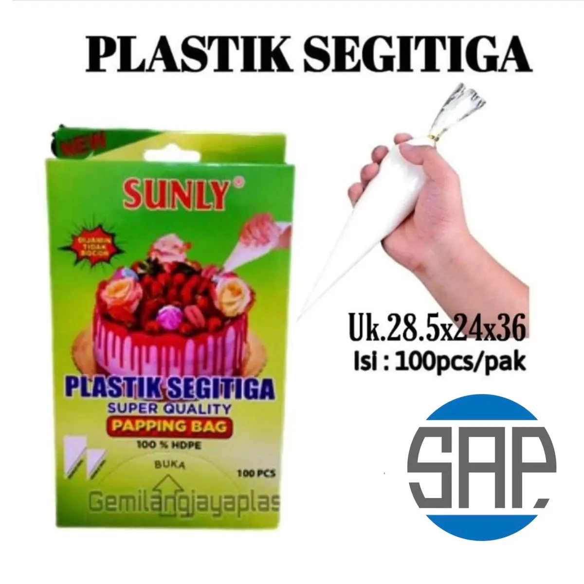 Plastik Segitiga Isi 100 Lembar / Piping Bag / Papping Bag / Icing Bag / Plastik Contong Penghias Murah