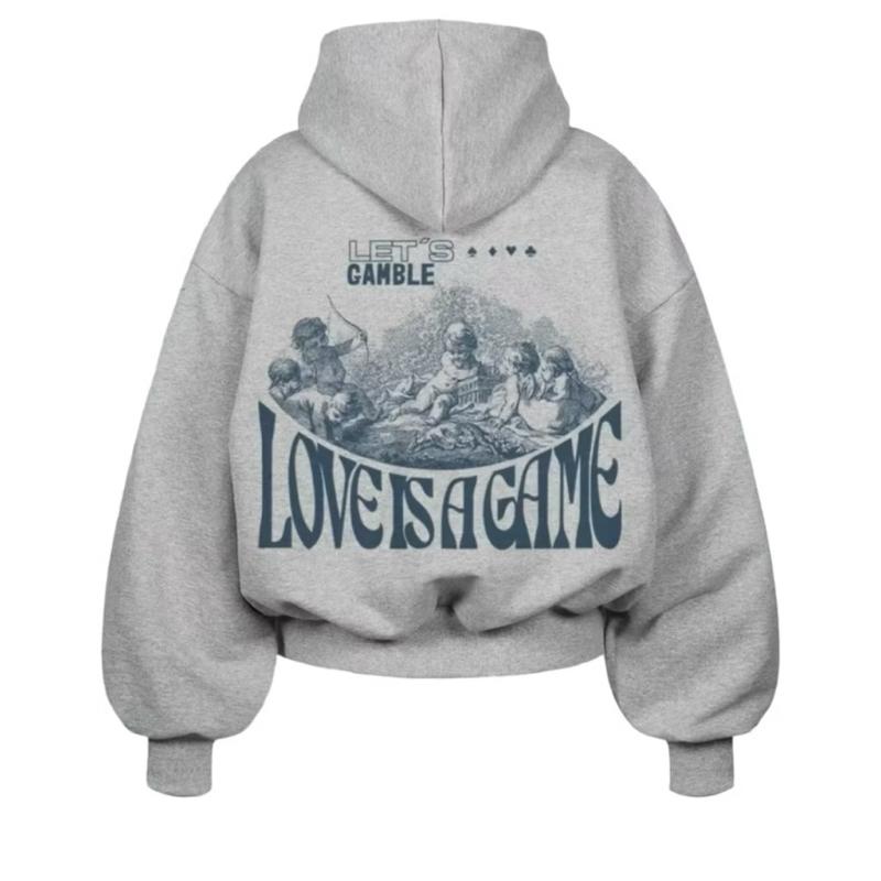 Áo Khoác Nỉ Hoodie Zip in logo LET’SGAMBLE Hai Khoá Kéo Form Boxy Unisex Chất Nỉ Bông Mềm Nón Rộng  Jacket Menswear
