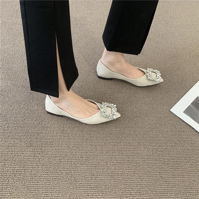 Product Introduction of Giày Đế Bằng Mũi Nhọn Đế Mềm, Hàng Mới Về Mùa Lò Xo Và Mùa Thu, Dành Cho Nữ, Thời Trang, Giày Lười Dễ Phối Đồ Nông, Phong Cách Thanh Lịch, Giày Nhẹ Nhàng 11