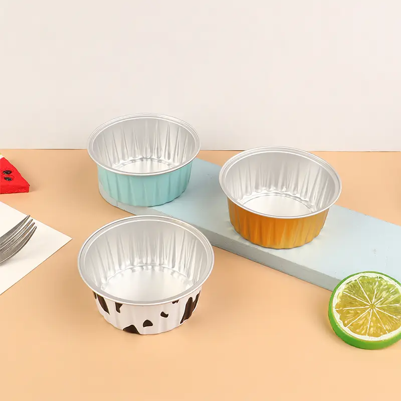 Khuôn Cốc Thiếc Lá Nhôm Tròn, Có Thể Tái Sử Dụng, 10 Cái, Thích Hợp Làm Pudding Và Bánh Ngọt, Hộp Giấy Thiếc Nồi Chiên Không Dầu, Khay Nướng Nhỏ Dụng Cụ Làm Bánh Và Làm Bánh 7