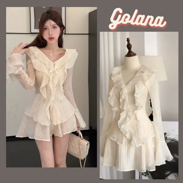 Set Bộ Đồ Sơ Mi Phối Bèo Cúc Ngọc + Chân Váy Có Lót Quần ( Có cỡ Bigsize) | BigBuy360 - bigbuy360.vn Set Bộ Đồ Sơ Mi Phối Bèo Cúc Ngọc + Chân Váy Có Lót Quần ( Có cỡ Bigsize) | BigBuy360 - bigbuy360.vn