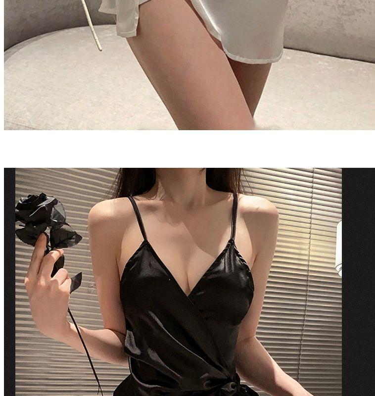 Product Introduction of Women's Nightdress Autumn Winter Sexy Sexy Pure Desire Backless Dress Slip Dress Lace-up Romantic Pajamas Home Wear 10