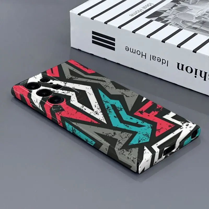 RETRO Geometric Feilin Phone Case for Samsung S21 S22 S24FE S23ULTRA S25ULTRA S20fe S21fe S23fe A73 A71 A55 A54 A53 A52 A51 A50 A35 A33 A34 A30 A24 A23 A16 A15 A14 A13 A12 A11 A05S A05 A04 A03 A02 Hard Case