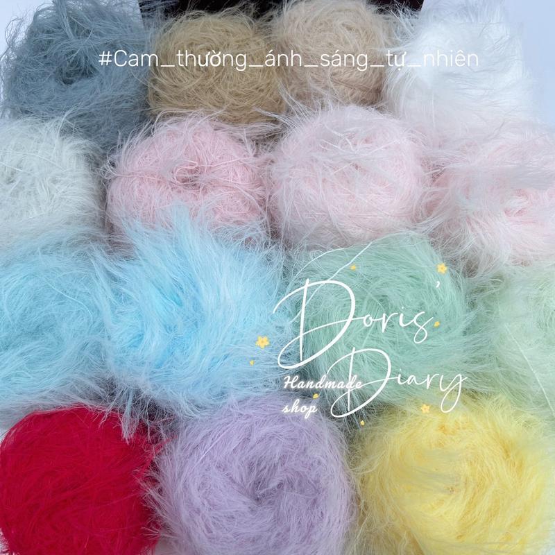 50gr 100gr Len mi lông dài dùng chập móc để tạo hiệu ứng sản phẩm đa phần làm đồ đông