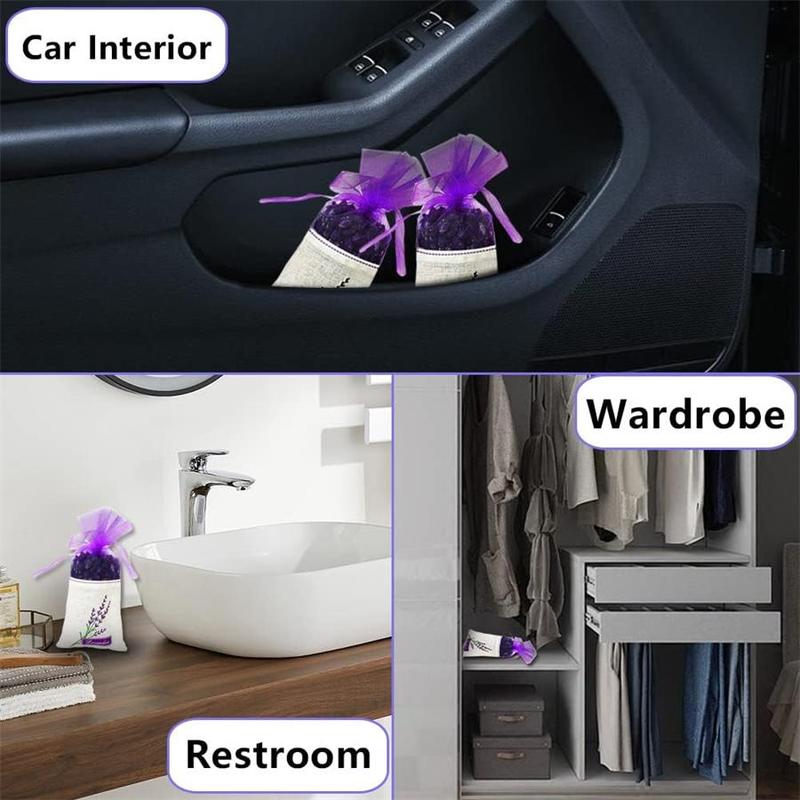 Product Introduction of Lavender Sachet, 8 Counts/set Portable Odor Absorber Sachet, Air Freshener for Home  Car Closets Drawers Office 4