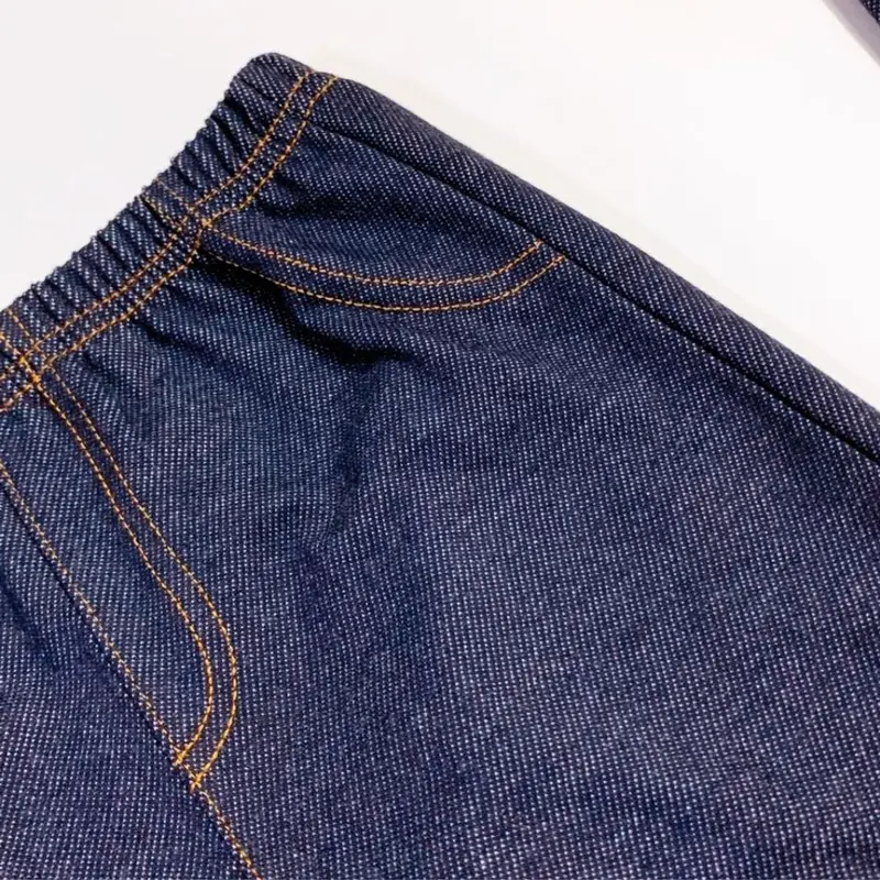 Quần dài giả jean bé trai bé gái chất jean thun co giãn tốt form baggy siêu xᶖnh 3