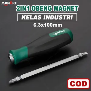 MONAKE Jerman 2in1 Minus/Obeng Magnet 3 Inch/4 Inch/5 Inch CRV Multifungsi Plus Screwdriver/Chrome Vanadium