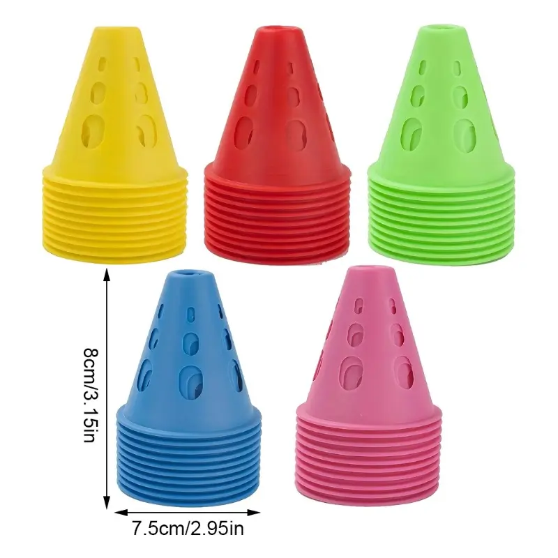 Roller Skating Pile Hollow Windproof for Quick Set Up and Easy Storage Soccer Training Cone Pink
