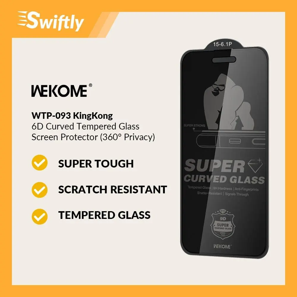 WEKOME WTP-093 IPhone King Kong 6D Privacy Tempered Glass Screen Protector