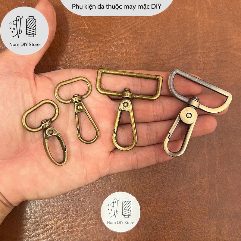 Móc Chó Tôm Hùm Túi Xách Vàng Retro Đồng Cổ Chất Antimon Phụ Liệu Làm Đồ Da Giỏ Đeo Bóp Ví Dây Lưng Thủ Công Handmade Bag Len