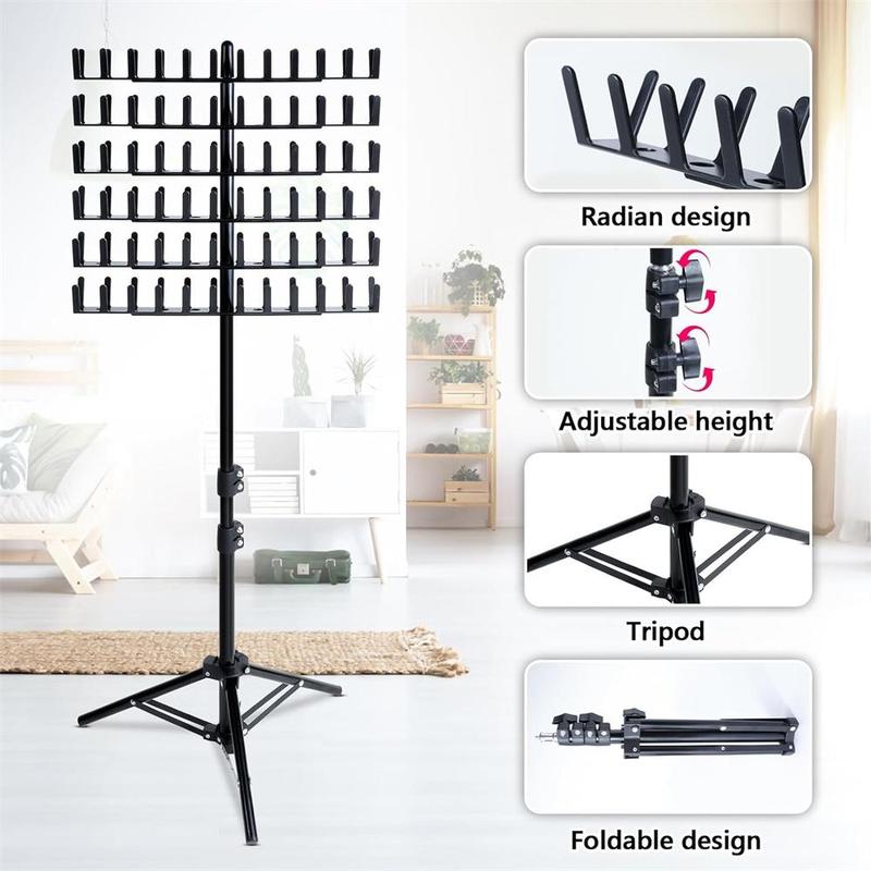 Product Introduction of Hair Braiding Rack with Clip and Comb, 1 Set Hair Extension Holder Hair Divider Rack for Braiding Separator Stand Display Stand, Heatless Styling Tools 4