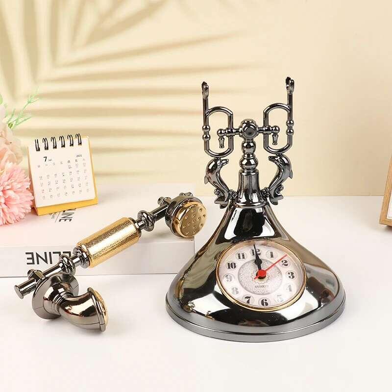 Product Introduction of Small Alarm Clock European Retro Pendulum Creative Timekeeper Desop Ornament For Home Room Bedside Decoration 14