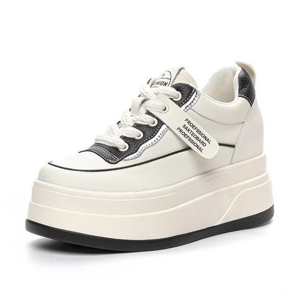 JeBee Shop - Giày nữ độn đế cao 8 phân hàng cao cấp da bò tách đôi- JB27 giày thể thao siêu nhẹ Sneaker Shoes