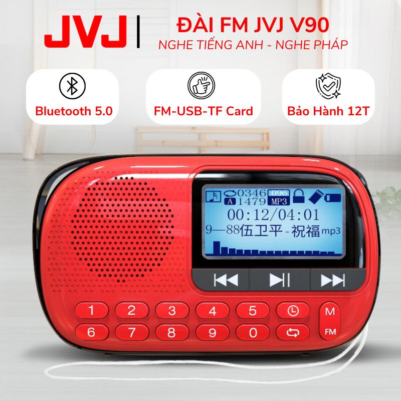  Loa đài JVJ V90 kết nối bluetooth hỗ trợ cổng thẻ nhớ USB và Đài FM nhỏ gọn đài học Tiếng Anh trẻ em nghe pháp - Bảo hành 12 Tháng 