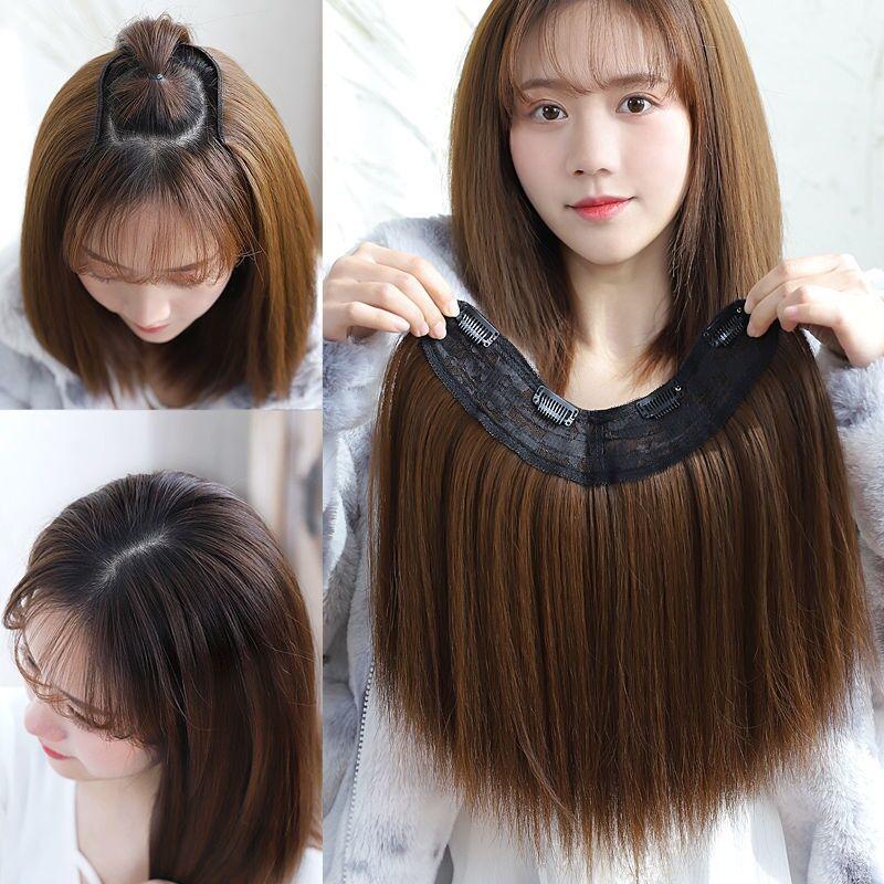 Potongan Rambut Pendek, Panjang 30cm, Klip Tidak Kelihatan dalam Pad ...