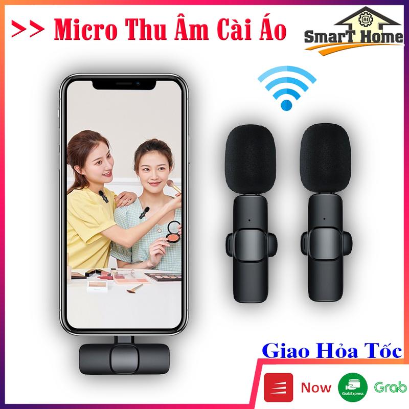  Micro Thu Âm Không Dây Cài Áo Khử Tiếng Ồn Cao Cấp - Micro Cài Áo Chuyên Nghiệp Kết Nối Type C  IOS 