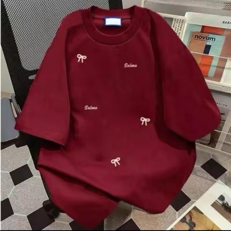 Áo thun nữ cộc tay nữ dễ thương in nơ chất cotton khô 3158 dày dặn - Samlo