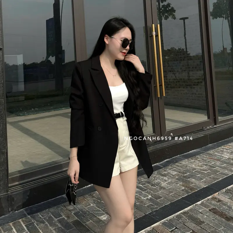 Ngocanh6959 A714 Áo blazer khoác nữ Quảng Châu phong cách tiểu thư sang trọng Hàn Quốc 3