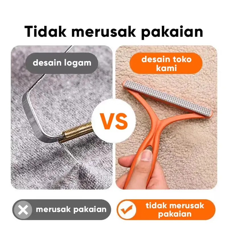 Alat Pembersih Serat Bulu Hewan Pakaian Sofa Kasur Kotoran Debu 2in1 / Sikat Pembersih Bulu Hewan Pet Hair Remover 2in1 3