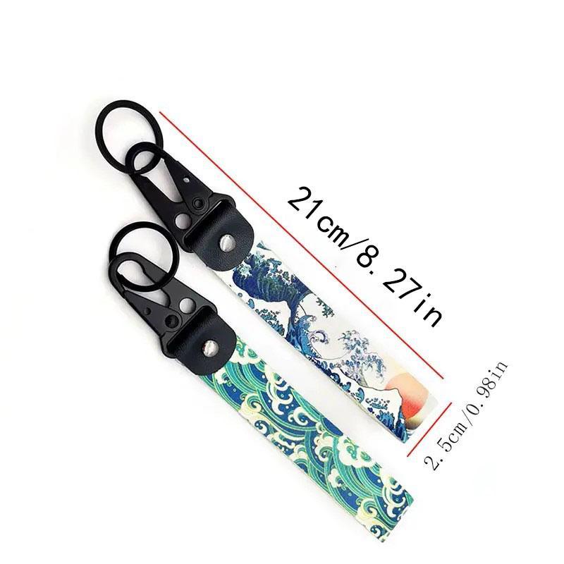 Car Keychain, Cartoon Wave Pattern Vehicle Decorative Keychain, Car Interior Decoration Accessories 2