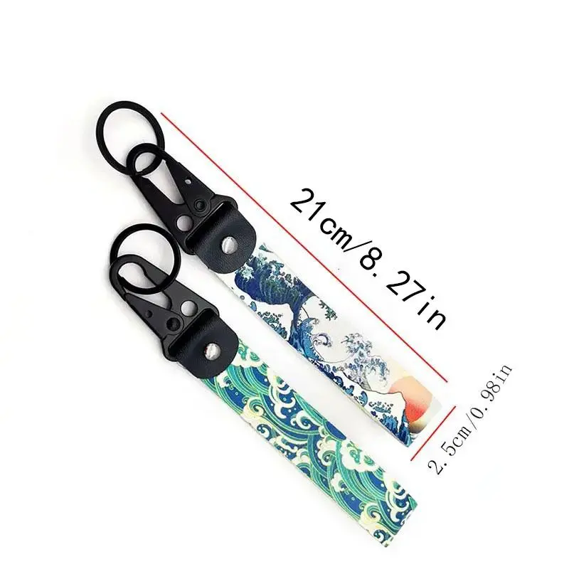 Car Keychain, Cartoon Wave Pattern Vehicle Decorative Keychain, Car Interior Decoration Accessories 1