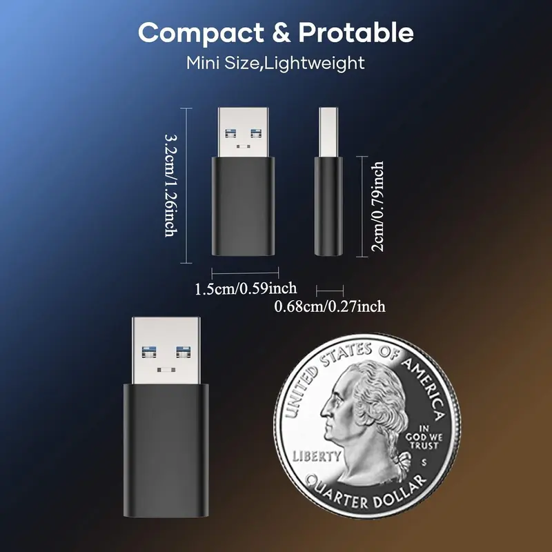 USB C to USB Adapter, 2 Counts USB C Female to USB Male 3.0 Adapter, USB External Memory Compatible with iPhone 16/15/14/13/12, iPad Pro/Mini/Air, Samsung Galaxy S23/S22/S21, MAC/Laptop/Desktop 2