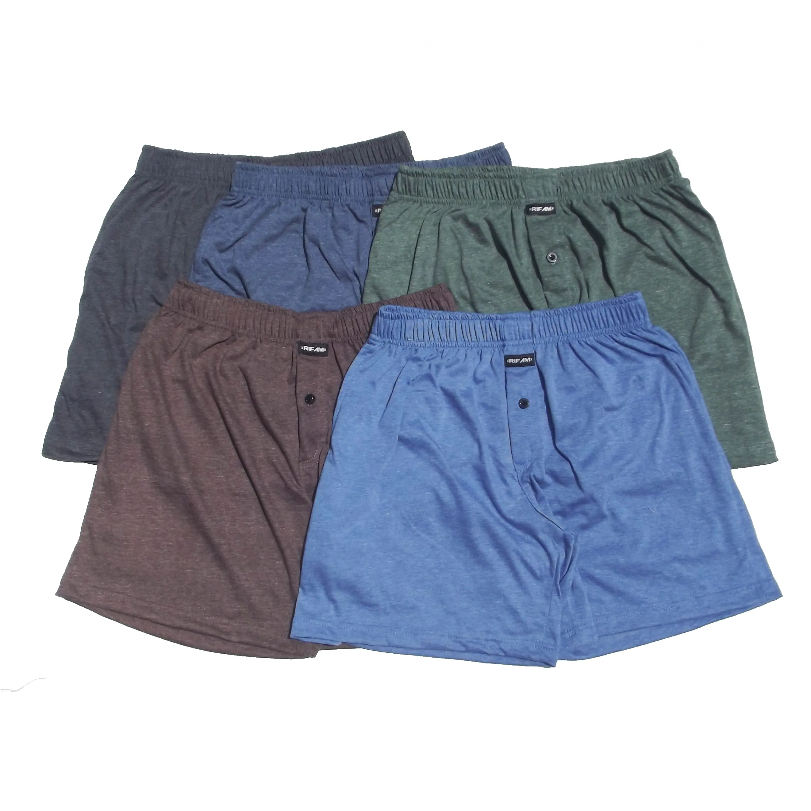 CELANA BOXER PRIA WANITA KATUN POLOS RIFAM MODEL KANCING