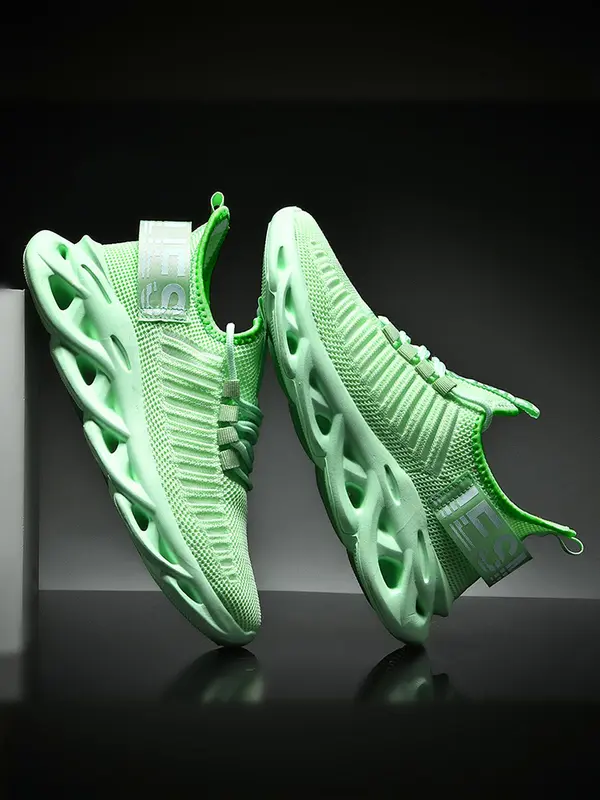 Men's Letter Pattern Lace Up Low Top Sneakers, Casual Breathable Comfortable Sports Running Shoes, Perfect for Students and Outdoor Sports 8