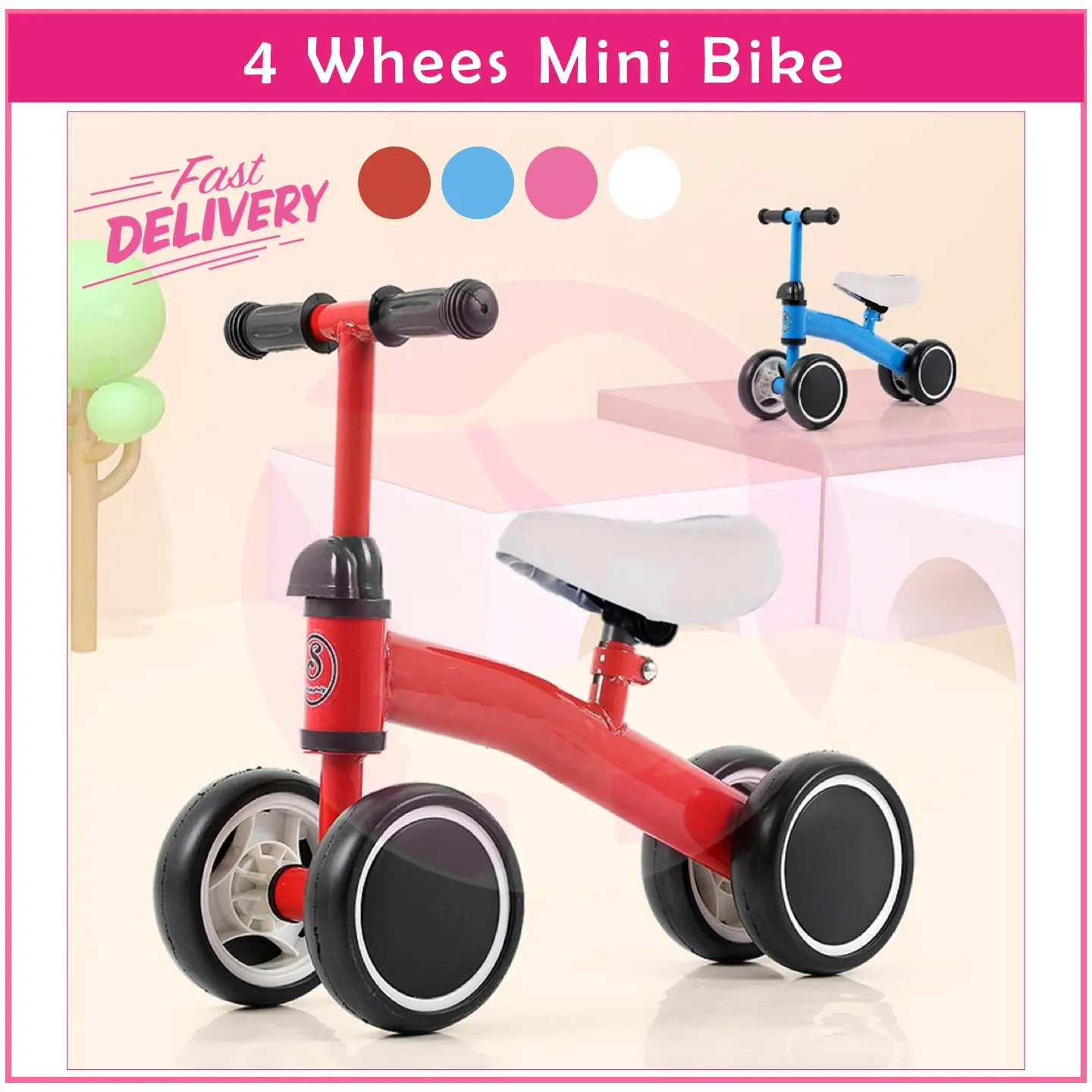 Baby Walker Balance Bike BOX & WRAP Children Bicycle Mini Scooter Kids Toys Budak Tricycle Toodler Basikal Toddler Push Glider Sport Basikal Tolak ADA KOTAK Toy Babies Green Play