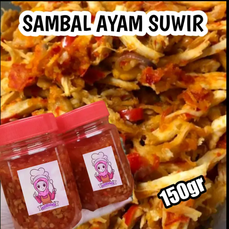 [150 GRAM] SAMBAL AYAM SUWIR BUNDA ALFI Cumi Food Balado 0